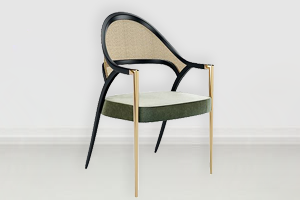 美（měi）式輕奢不鏽鋼（gāng）扶手椅