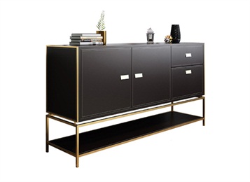 現代輕奢風不（bú）鏽鋼餐廳備餐櫃廠家定製