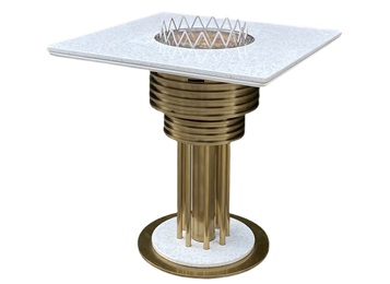 不鏽鋼輕奢大理石2人（rén）位電陶爐火鍋桌