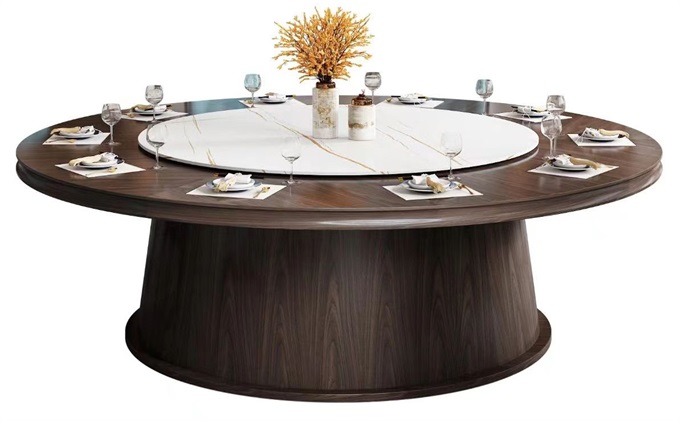 酒店會所新中式（shì）高檔16人位電動飯桌