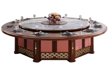 酒店（diàn）新中式實木電動豪華餐桌