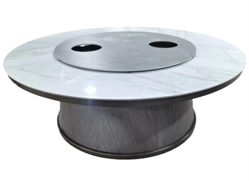 酒店電動大圓（yuán）桌火鍋電磁爐餐（cān）桌