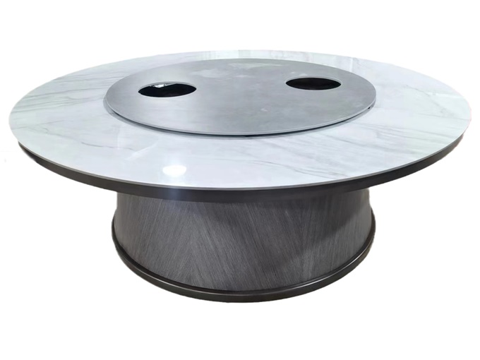 酒店電動大圓桌火鍋電（diàn）磁爐餐桌