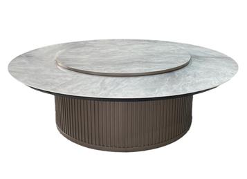 酒店大理石大圓桌電動餐（cān）桌