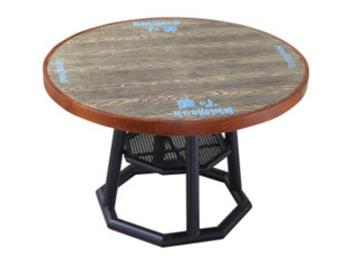 飯店菜館複（fù）古實木鐵質圓