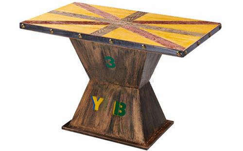 複古做舊彩色 實木（mù）休（xiū）閑餐桌