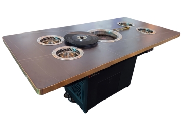 岩板台（tái）麵自助無煙火鍋燒烤一體餐桌