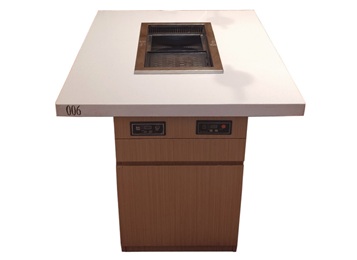 大理（lǐ）石自助涮烤（kǎo）一體桌_無（wú）煙（yān）烤涮一體火鍋桌