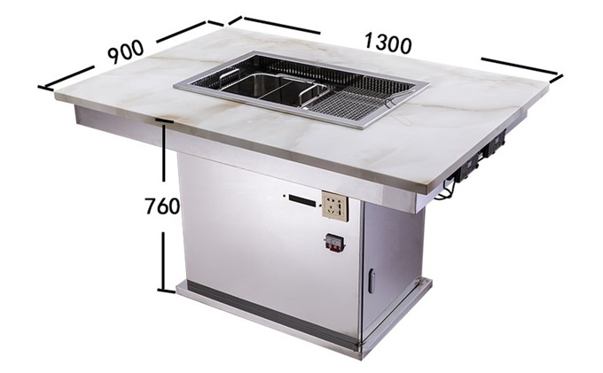 無煙燒烤涮鍋一體（tǐ）桌_自（zì）助（zhù）火鍋燒（shāo）烤一體桌（zhuō）