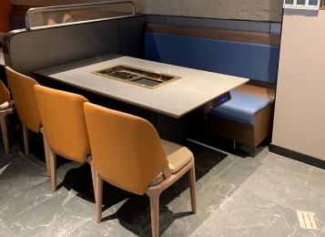 自助火鍋烤肉店無煙淨化烤涮一體桌