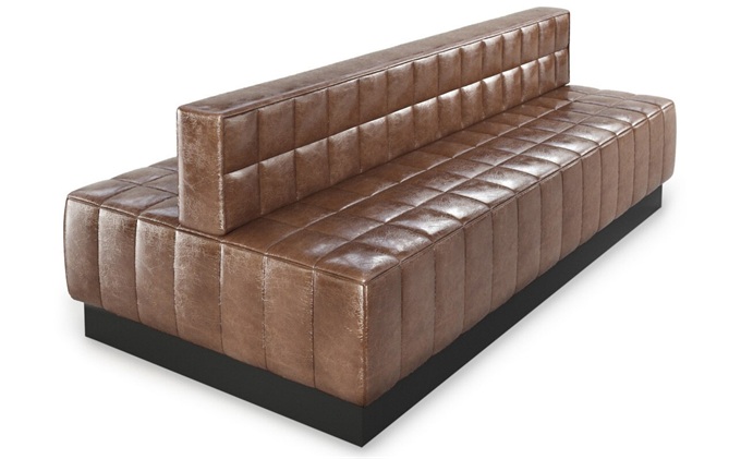 商務會所歐式古典pu皮(pí)雙麵卡座沙發