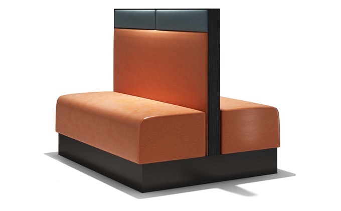 火鍋烤肉店高檔皮革軟包雙麵卡座