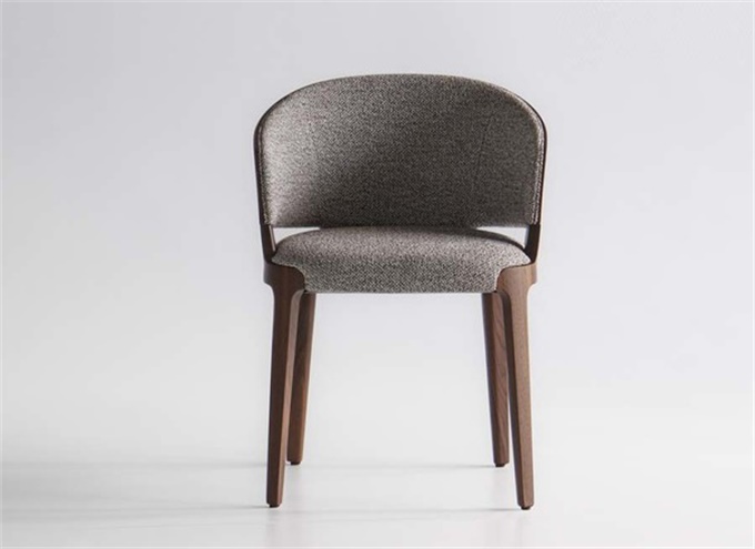 火（huǒ）鍋店胡桃木休閑（xián）布藝軟包靠背椅（yǐ）子