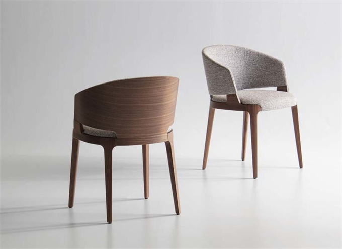 火鍋店胡（hú）桃木休閑（xián）布藝軟包靠背椅子