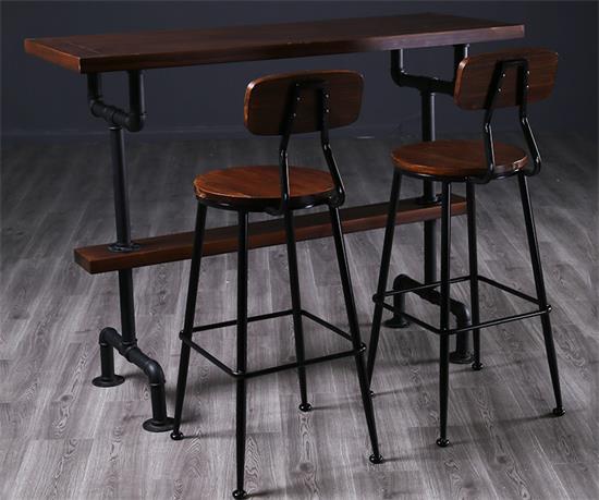 中式複（fù）古酒吧實木鐵（tiě）藝酒吧桌家具（jù）