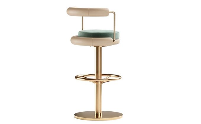 現(xiàn)代豪華(huá)酒吧鍍金不(bú)鏽鋼(gāng)吧椅