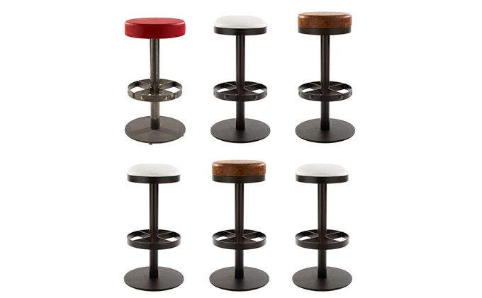 慢搖酒吧用的鈦金不（bú）鏽鋼圓凳子（zǐ）