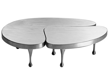 商務KTV現代簡約激光切割不鏽鋼異形茶幾台