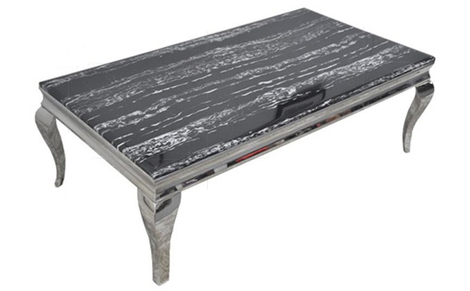 歐式ktv現代簡約（yuē）大理石不鏽（xiù）鋼茶幾