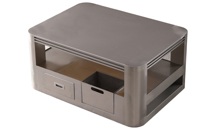 KTV歌廳拉絲不鏽鋼帶抽屜散台茶幾