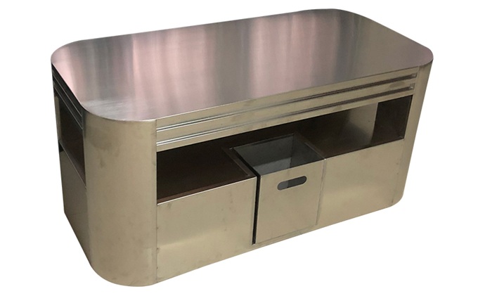 高端商（shāng）務ktv中（zhōng）空帶抽屜不鏽鋼金屬茶幾