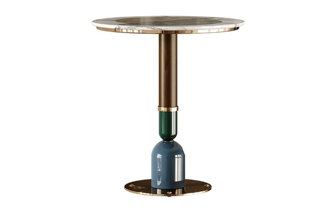 時尚清吧大理石後現代不（bú）鏽鋼圓形吧台