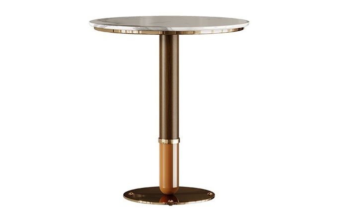 現（xiàn）代清吧大花白大理石圓形吧台