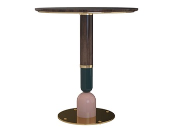 小清新酒吧（ba）後現代實木不鏽鋼圓形吧台