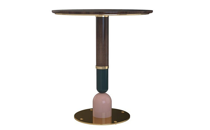 小清新酒吧後現代實木不鏽鋼圓形吧台