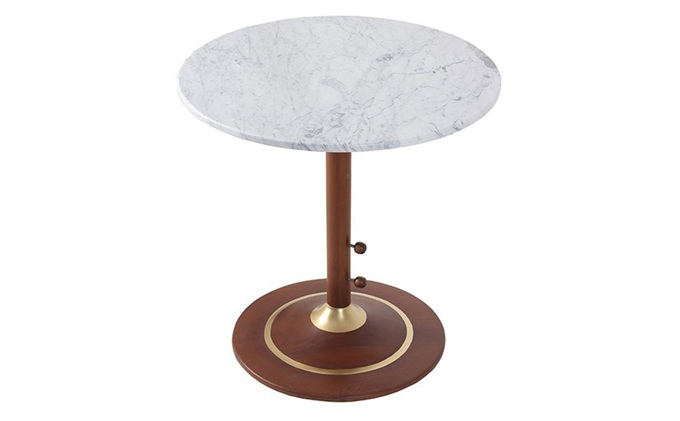 休閑清吧簡約大理石高腳吧台小圓桌