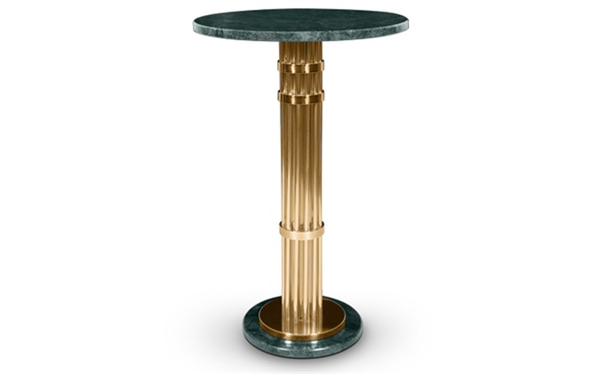 高檔酒吧翡翠綠大理石不鏽鋼酒吧桌