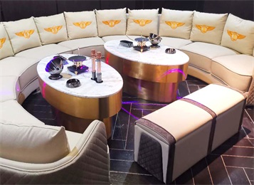 酒吧ktv輕奢不鏽鋼橢（tuǒ）圓形茶幾