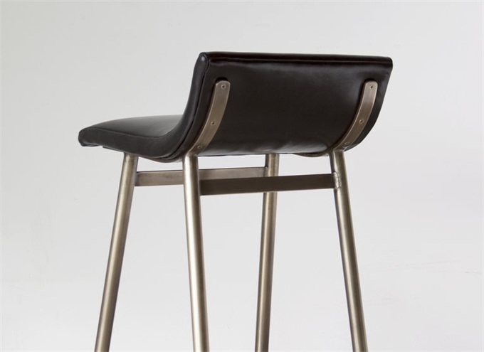 時尚酒吧不鏽鋼皮質簡約低靠背（bèi）椅子