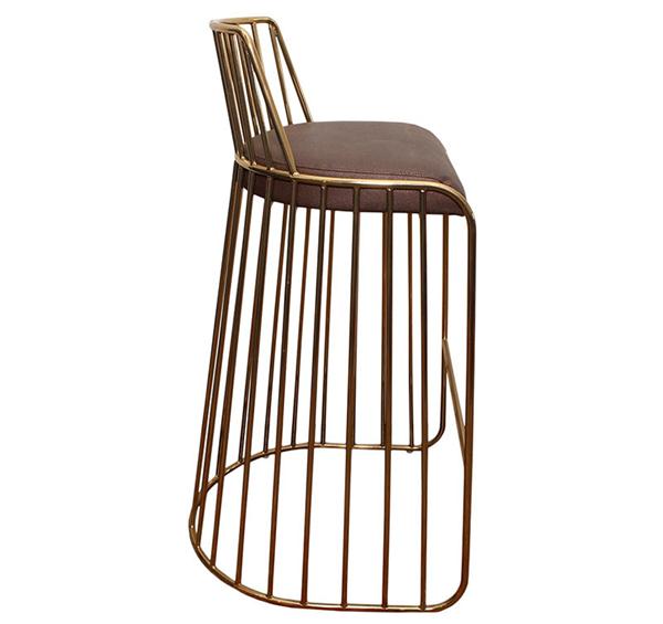 複古簡約酒吧不鏽鋼靠背高腳椅家具