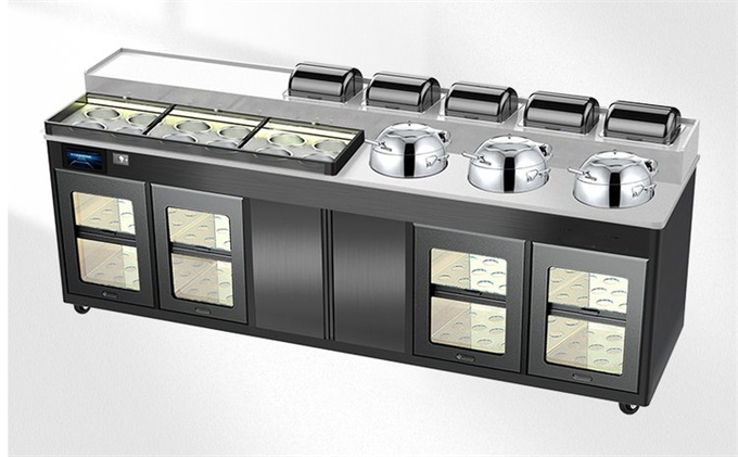 火鍋（guō）店（diàn）保溫粥台水果冰鮮醬料（liào）台
