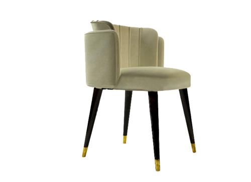 新中式實木布藝店咖啡廳（tīng）餐椅