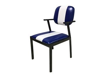 特色咖啡館實木布藝軟包藤編靠背（bèi）椅