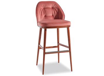 美式現代軟包實木咖啡廳高腳椅