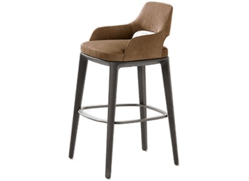 簡約實（shí）木咖啡（fēi）館吧台高腳椅