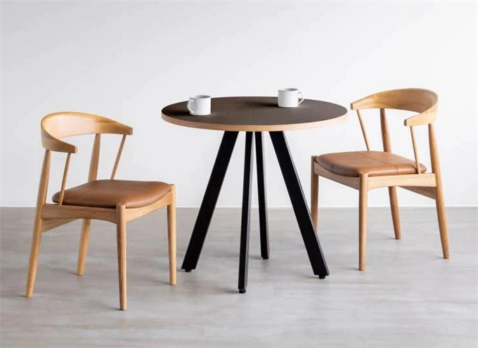 咖啡店簡約風（fēng）休閑實木小圓桌