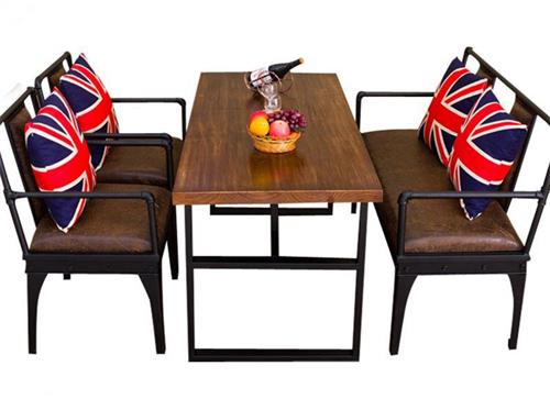 工業（yè）風格鐵藝實木咖啡廳酒吧桌椅