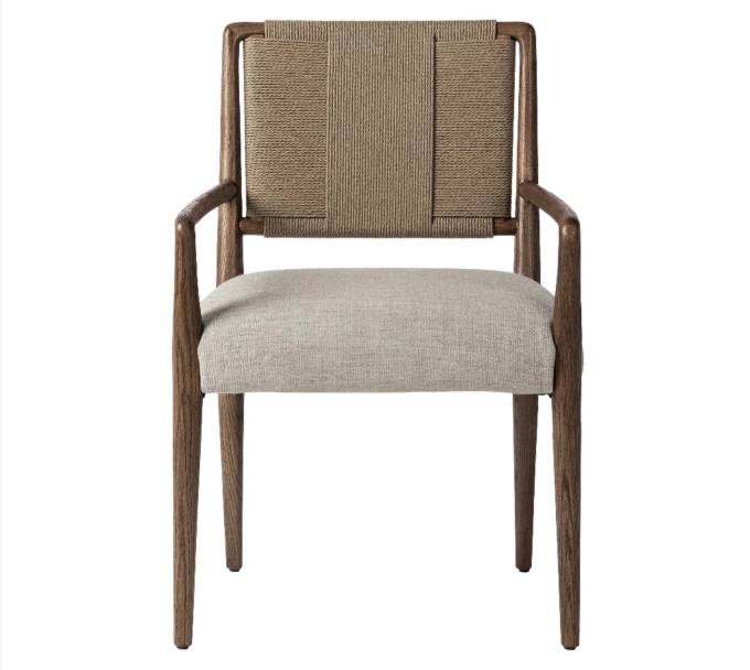 實木麻繩靠背扶手(shǒu)椅(yǐ)