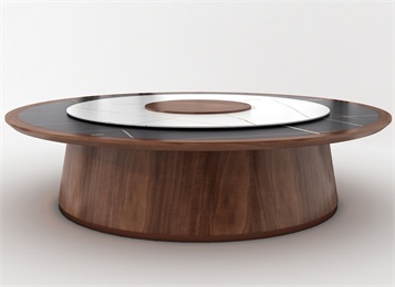 酒店會所現代輕奢豪華岩板電動餐桌