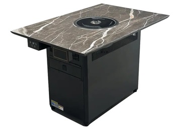 商用無（wú）煙電烤桌｜岩板台麵配一體式排煙係統｜烤肉餐廳專用桌