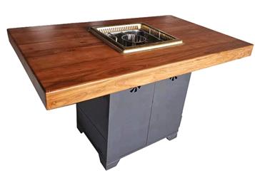 中式火鍋店商用無煙淨化實木火鍋桌