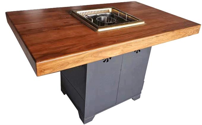 中（zhōng）式火鍋店商用無煙（yān）淨化實木火鍋桌