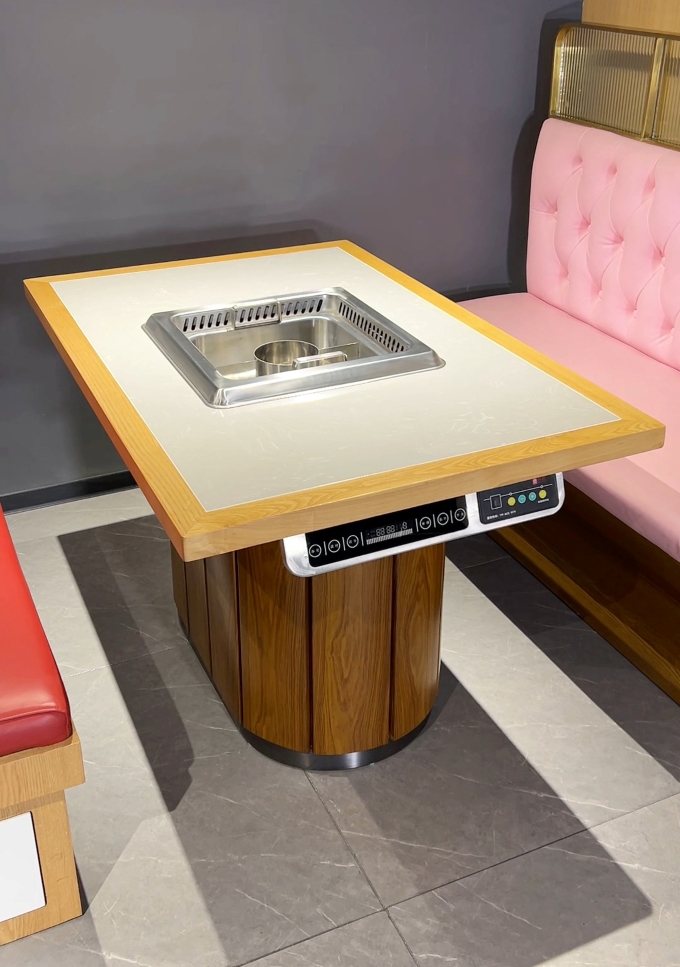 牛肉火鍋時尚智能無煙淨化火鍋桌