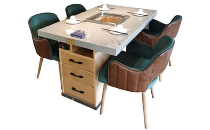 智(zhì)能無煙淨化(huà)火鍋餐桌_帶無煙火(huǒ)鍋淨化設備火鍋桌