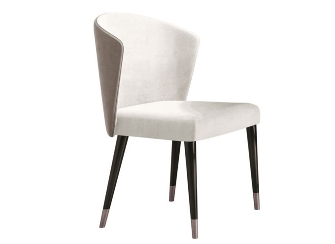 簡約現代實木皮藝餐（cān）椅弧形靠背椅