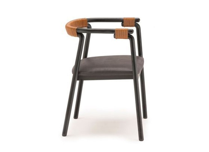 餐廳極簡風實（shí）木休閑布藝椅子